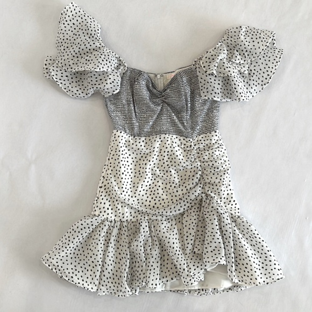 Ruffled unique mini dress